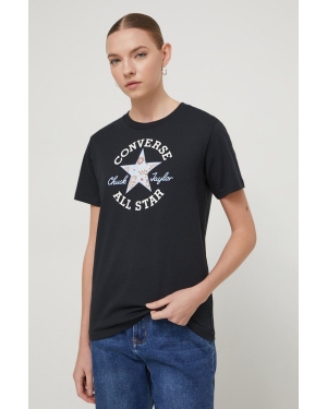 Converse t-shirt bawełniany damski kolor czarny