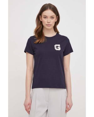 Gant t-shirt bawełniany damski kolor granatowy