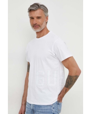 Guess t-shirt bawełniany męski kolor biały z aplikacją M4GI18 K8FQ4