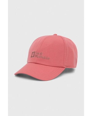 Jack Wolfskin czapka z daszkiem kolor różowy z aplikacją