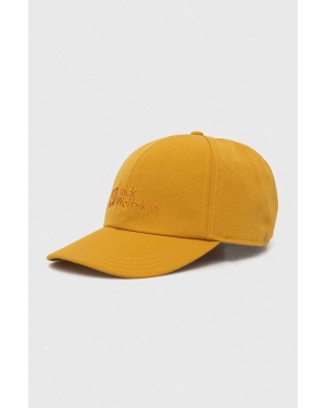 Jack Wolfskin czapka z daszkiem kolor żółty z aplikacją