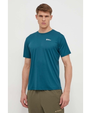 Jack Wolfskin t-shirt sportowy Tech kolor zielony gładki