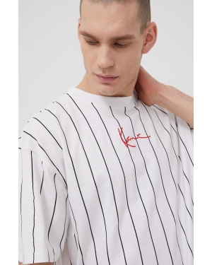 Karl Kani t-shirt bawełniany kolor biały wzorzysty