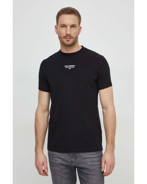 Karl Lagerfeld t-shirt męski kolor czarny z nadrukiem