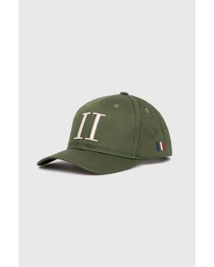 Les Deux czapka z daszkiem bawełniana kolor zielony z aplikacją