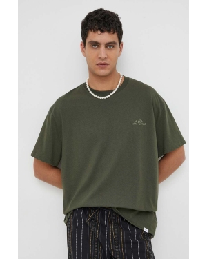 Les Deux t-shirt męski kolor zielony gładki