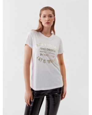 Zadig&Voltaire T-Shirt Walk Blason Foil JWTS01536 Biały Regular Fit
