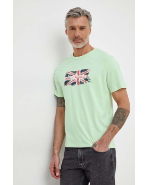 Pepe Jeans t-shirt bawełniany Clag męski kolor zielony z nadrukiem