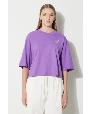 Puma t-shirt bawełniany damski kolor fioletowy 624226
