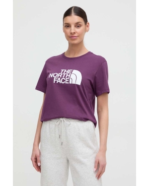 The North Face t-shirt bawełniany damski kolor fioletowy