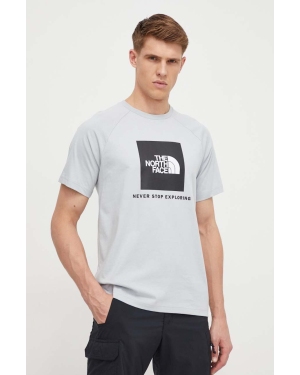 The North Face t-shirt bawełniany męski kolor szary z nadrukiem NF0A87NJA0M1