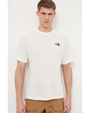 The North Face t-shirt sportowy Foundation kolor beżowy gładki