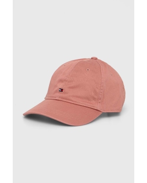 Tommy Hilfiger czapka z daszkiem bawełniana kolor różowy gładka AM0AM12303
