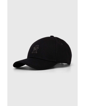 Tommy Hilfiger czapka z daszkiem bawełniana kolor czarny z aplikacją AM0AM12300