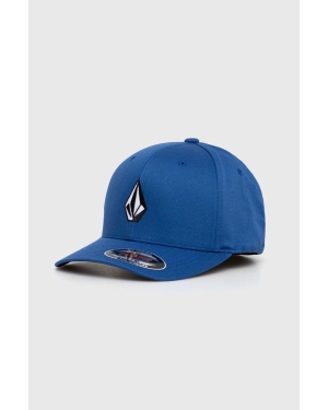 Volcom czapka z daszkiem kolor niebieski z aplikacją