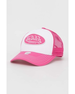Von Dutch czapka z daszkiem kolor różowy wzorzysta