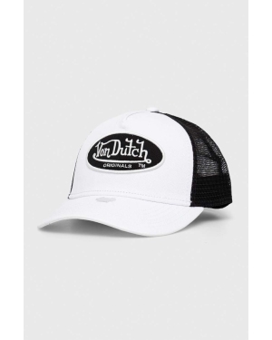 Von Dutch czapka z daszkiem kolor biały z aplikacją
