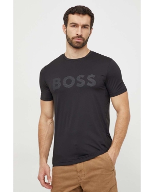 Boss Green t-shirt męski kolor czarny z nadrukiem