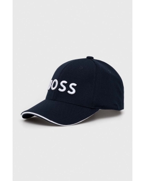 Boss Green czapka z daszkiem BOSS GREEN kolor niebieski z aplikacją 50496291