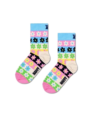 Happy Socks skarpetki dziecięce Kids Flower Stripe Sock kolor różowy