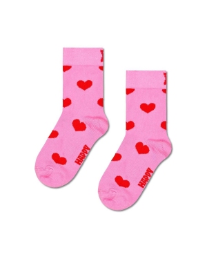Happy Socks skarpetki dziecięce Kids Heart Sock kolor fioletowy