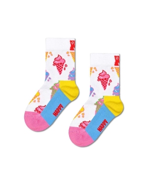 Happy Socks skarpetki dziecięce Kids Ice Cream Sock kolor biały
