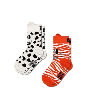 Happy Socks skarpetki dziecięce Kids Cat & Dog Socks 2-pack kolor biały