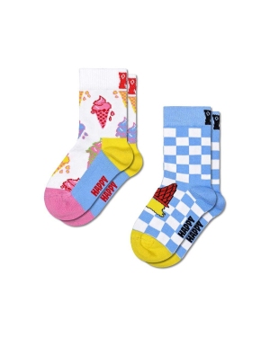 Happy Socks skarpetki dziecięce Kids Ice Cream Socks 2-pack kolor niebieski