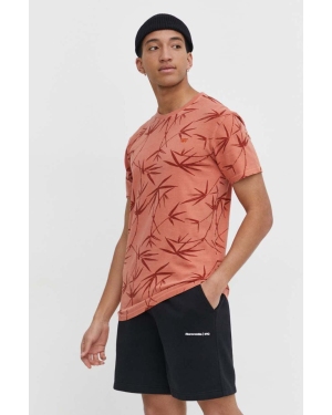 Superdry t-shirt bawełniany męski kolor pomarańczowy wzorzysty