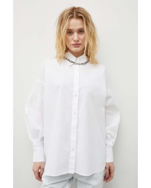 Drykorn koszula bawełniana LYSILA damska kolor biały relaxed z kołnierzykiem klasycznym 12412087514