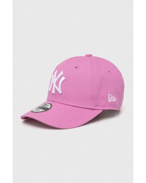 New Era czapka z daszkiem bawełniana dziecięca NEW YORK YANKEES kolor różowy z aplikacją