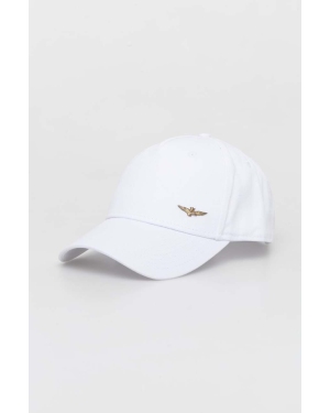 Aeronautica Militare czapka z daszkiem bawełniana kolor biały gładka