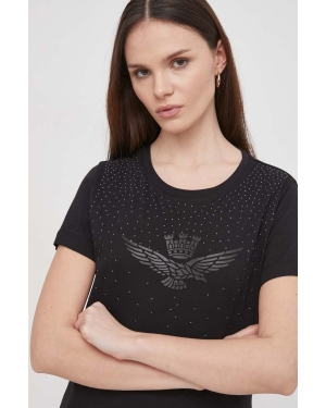 Aeronautica Militare t-shirt bawełniany damski kolor czarny