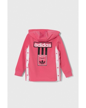 adidas Originals bluza dziecięca kolor różowy z kapturem wzorzysta