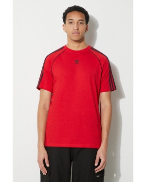 adidas Originals t-shirt bawełniany męski kolor czerwony z aplikacją IR9449
