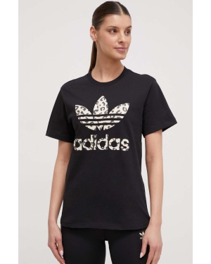 adidas Originals t-shirt bawełniany damski kolor czarny IY7055