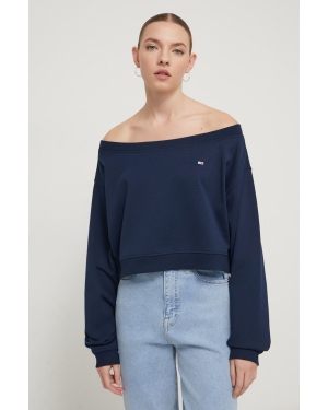 Tommy Jeans bluza damska kolor granatowy gładka