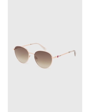 Love Moschino okulary przeciwsłoneczne damskie kolor beżowy