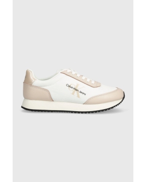 Calvin Klein Jeans sneakersy RUNNER LOW LACE MIX ML MET kolor beżowy YW0YW01370