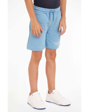 Calvin Klein Jeans szorty dziecięce kolor niebieski regulowana talia