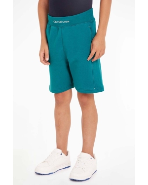 Calvin Klein Jeans szorty dziecięce kolor zielony