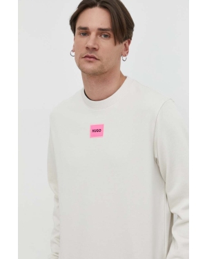 HUGO bluza bawełniana męska kolor biały z aplikacją 50447964