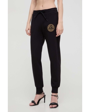 Versace Jeans Couture spodnie dresowe bawełniane kolor czarny gładkie 76HAAT02 CF01T