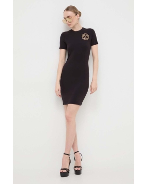 Versace Jeans Couture sukienka kolor czarny mini dopasowana