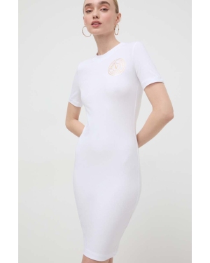 Versace Jeans Couture sukienka kolor biały mini dopasowana