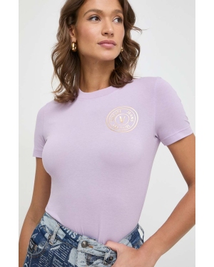 Versace Jeans Couture t-shirt damski kolor fioletowy 76HAHT02 CJ03T