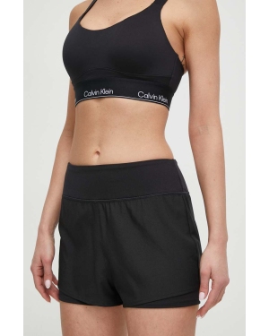 Calvin Klein Performance szorty treningowe kolor czarny gładkie high waist