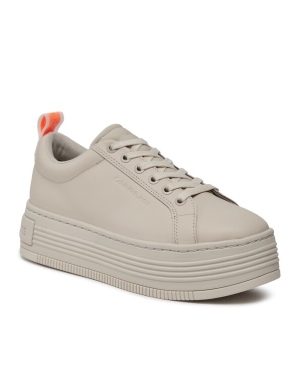 Calvin Klein Jeans Sneakersy Bold Flatf Low Laceup Lth In Lum YW0YW01309 Beżowy
