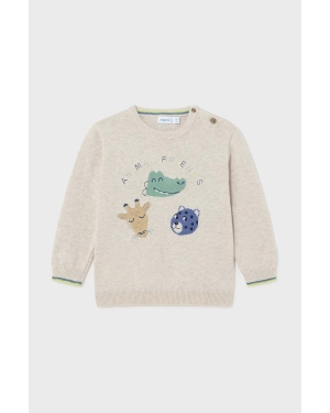 Mayoral sweter bawełniany niemowlęcy kolor beżowy lekki
