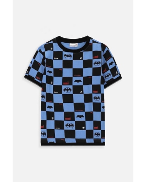 Coccodrillo t-shirt bawełniany dziecięcy kolor granatowy wzorzysty